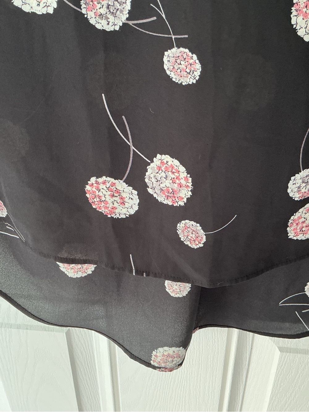 Daniel Rainn Black Floral V-Neck Blouse - Pink/White Accents - Picture 5 of 8